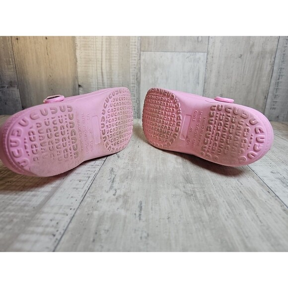 Capelli New York Kids Clogs Pink with Rainbow Charm Fuzzy Lined Size 12/13 Girls - Picture 6 of 7